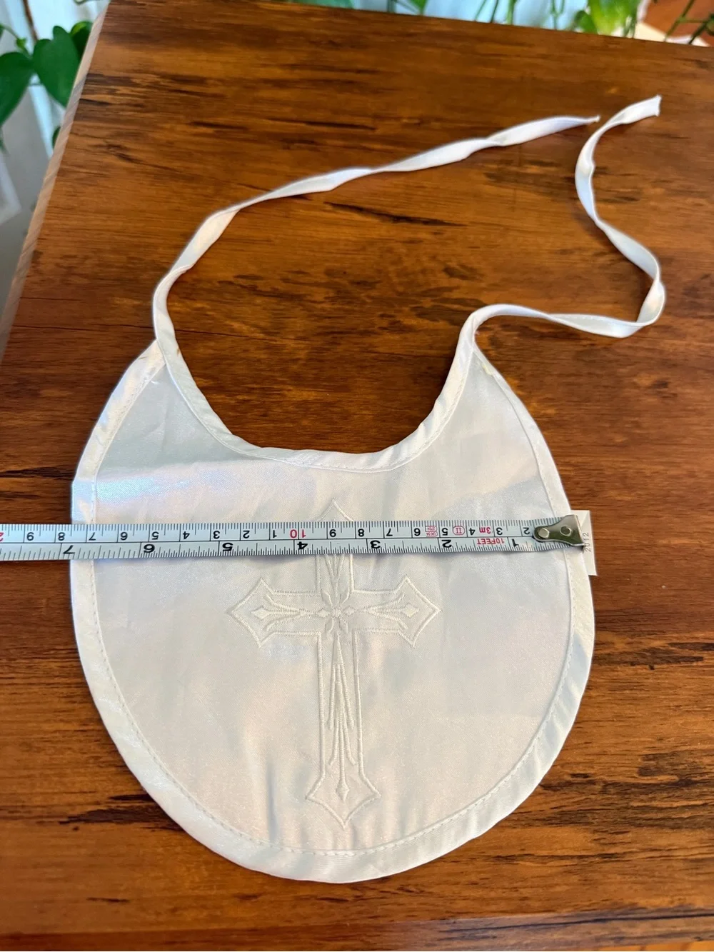 White Kids Bib Embroidered Cross - Baby Accessories vintage Catholic baptism